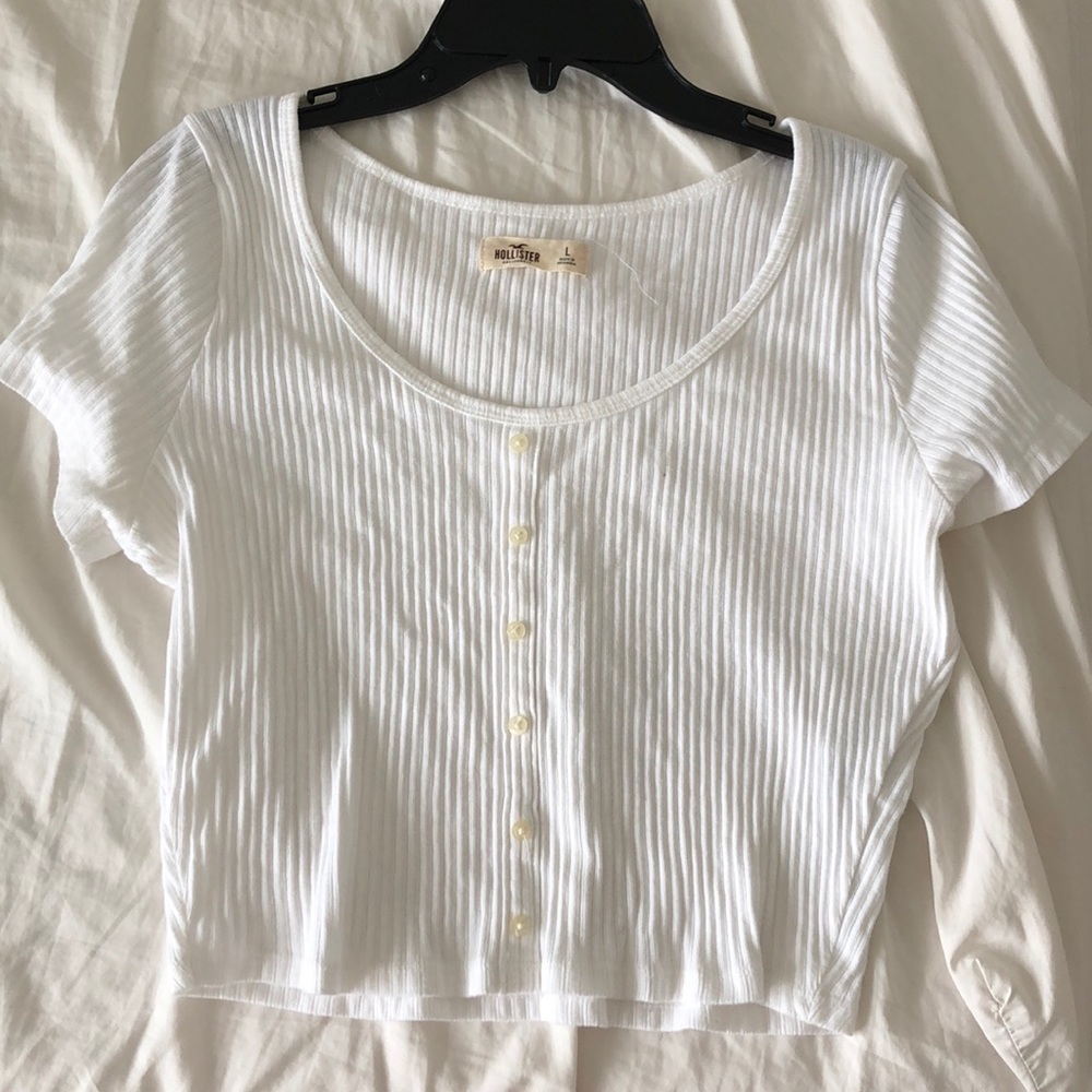 White hollister crop top